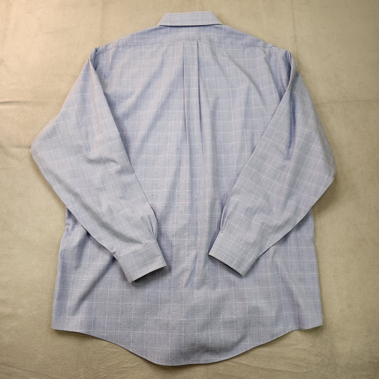 Brooks Brothers Blue Plaid Oxford Dress Shirt Men's 16.5-4/5 Non-Iron Cotton thumbnail 3