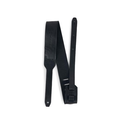 MARTIN LUXE Leather Guitar Strap   Black | Full Grain Leather with Pick Ho