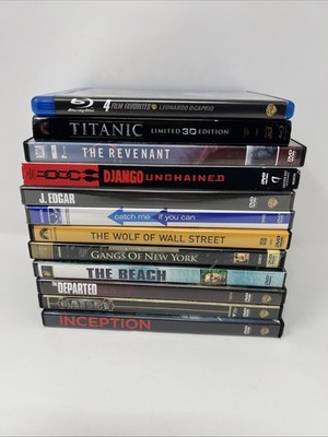 15 Movie Lot - Leonardo DiCaprio Film Collection DVD Blu Ray Set Titanic 3D Wolf