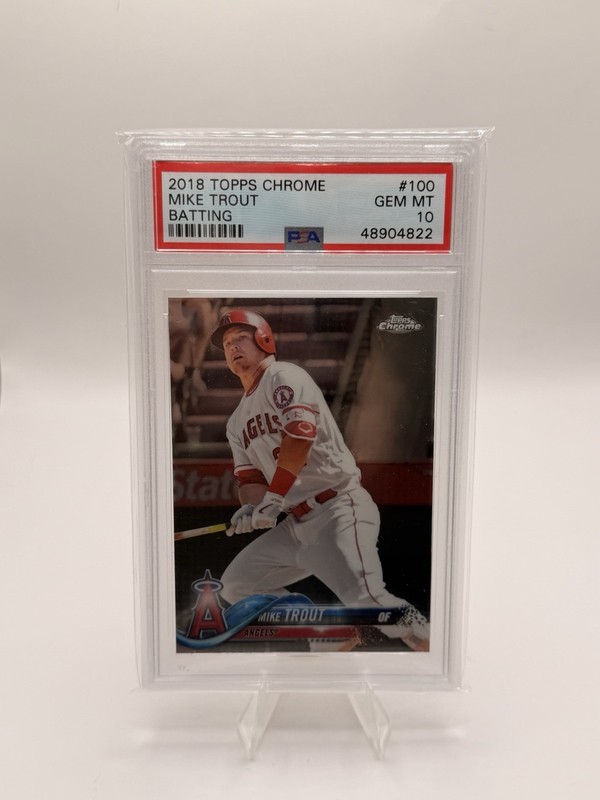 Topps 2018 Chrome Mike Trout Batting #100 PSA 10 Los Angeles Angels MLB