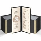 WeChef 60 Pcs Restaurant Menu Covers Holder 4.25x11" 2 Page 4 View for Wine List — photo 1