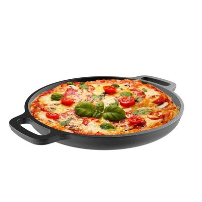 Classic Cuisine Pizza Pan Multi-Purpose Cast Iron Heavy-Duty Pre-Seasoned Baking