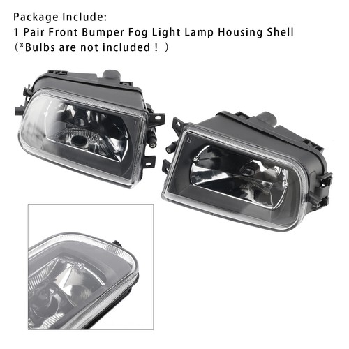 Pair Front Bumper Fog Light Lamp Housing Shell For BMW E39 5-Serise 1995-1998 QZ - Picture 4 of 13