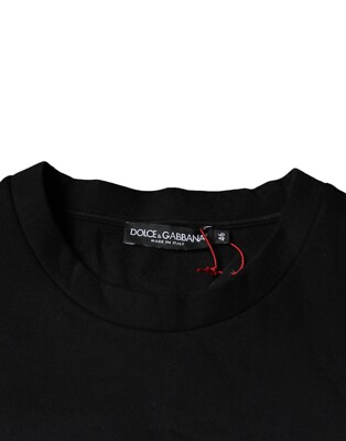 DOLCE & GABBANA T-shirt Black Leopard Cotton Short Sleeves