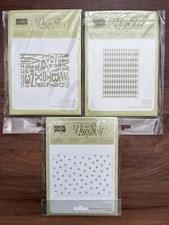 Stampin Up Big Shot Sizzix Embossing Folder Lot Of 3 Sparkle Alphabet Argyle