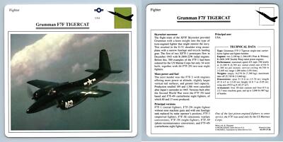 Grumman F7F Tigercat - Fighter - Warplanes Collectors Club Card
