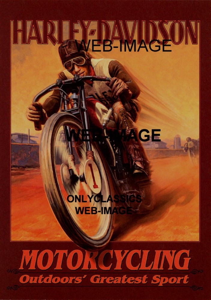 1924 HARLEY DAVIDSON RACING MOTORCYCLE RACER 12X18 POSTER BOARD TRACK SPEEDWAY