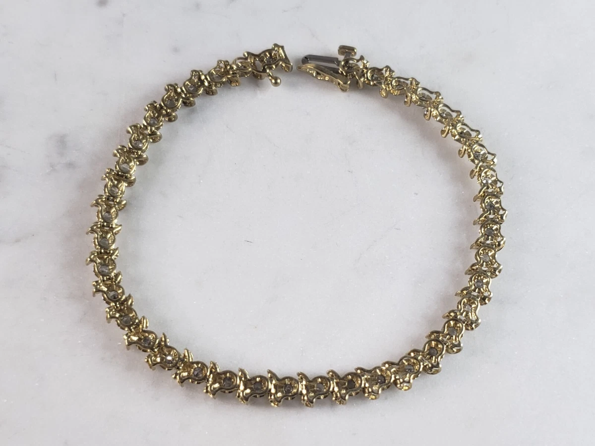 3.5CT Diamond S Link Vintage 14K Yellow Gold Tennis Bracelet - Etsy