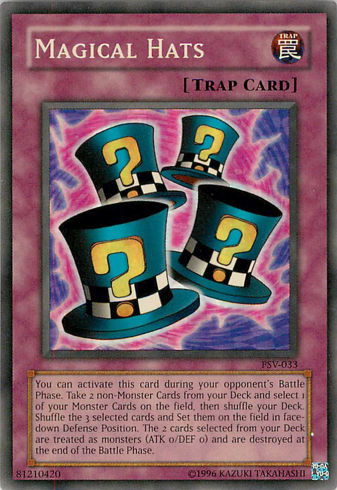 yugioh magical hats card PSV-033 - Magical Hats - Super Rare - PSA 9