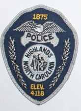 HIGHLANDS POLICE North Carplina Elevation 4118 NC PD Used Worn patch