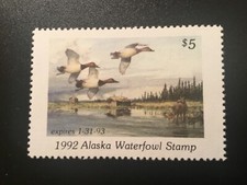ICOLLECTZONE US 1992 #8 Alaska XF NH Duck Stamp 