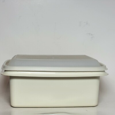 Tupperware Freeze N Save Ice Cream Keeper Container #1254 Ivory w/ Lid 