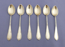 Kreuzband - 6 Mokkal&ouml;ffel - Espressol&ouml;ffel - 800er Silber  - ca. 11,3 cm