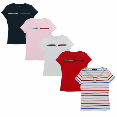 tommy hilfiger split neck t shirt