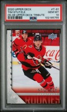 2020-21 Upper Deck Extended Series Tribute Young Guns Tim Stutzle #T-81 PSA 10