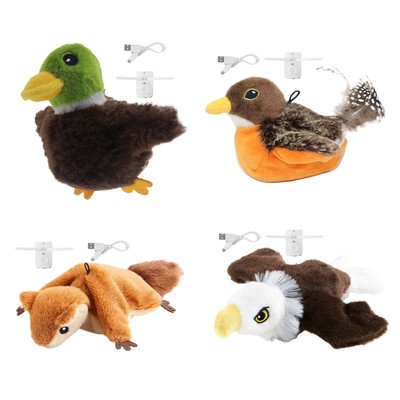 Interactive Bird Cat Toy Jumping Automatic Chirping Electric/Manual Hanging