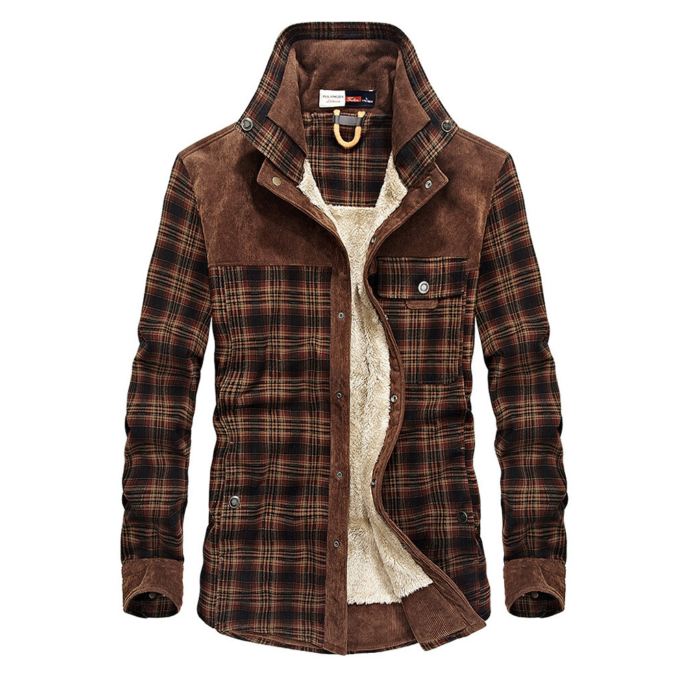Купить Mens Fur Lined Plaid Contrast 