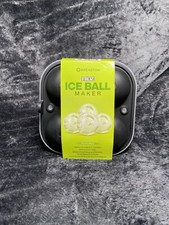 ICE BALL Maker - Makes 4 Large 2.5  Ice Balls BPA Free Dish Safe Black