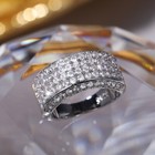 Fiancé Ring Silver plated Hip Hop Ring 3.1 CT CZ Heavy Women Pretty Band — photo 5