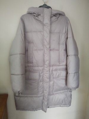 H&M Hooded Padded Puffer Jacket Coat Long Size M UK