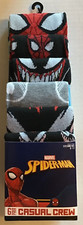 Marvel Spiderman Venom Men's Crew Socks 6-Pair Size 8-12 Casual Comic