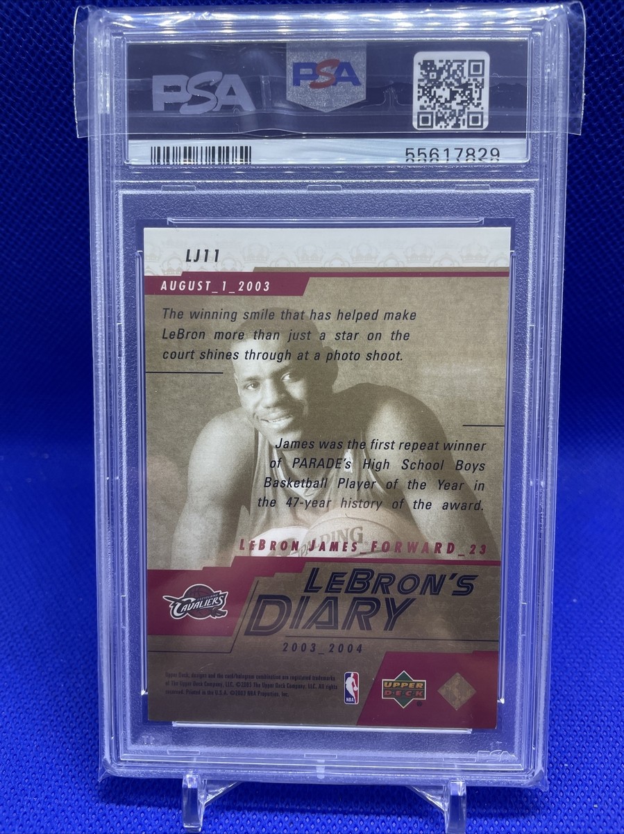 2003-04 LEBRON JAMES UPPER DECK LEBRON'S DIARY PSA 8 NM-MT ROOKIE