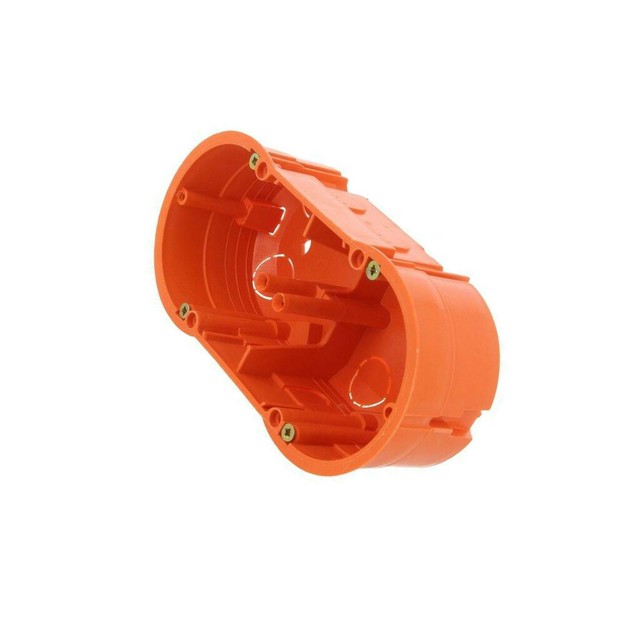 ALING-CONEL Doppel-Steckdose Unterputz – 16A/250V, Für 60mm Installationsdose, Inkl. Rahmen, Dunkelrot