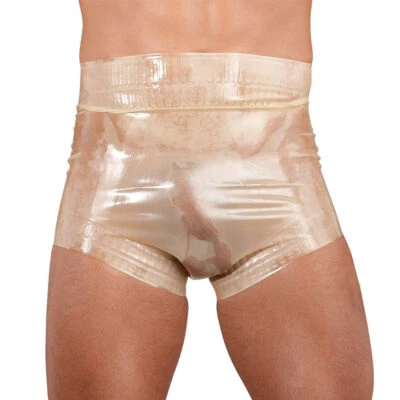 LATE X Fetisch Latex Windel-Slip M - 2XL transparent Herren Gummihose "Robby"