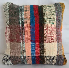 16″ Vintage Kilim Rug Cushion Pillow Covers Handmade Wool Kelim Cushions Decor