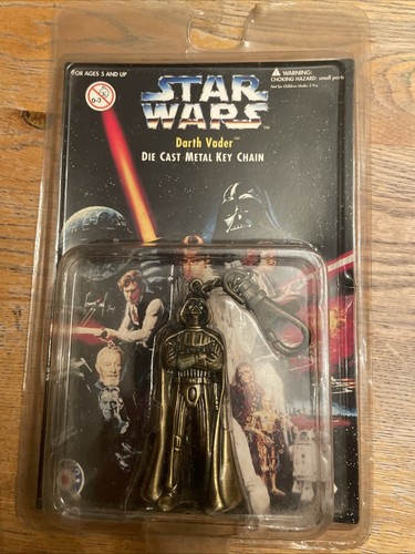 Star Wars Darth Vader Die Cast Bronze Metal Key Chain / Ring Original Packaging