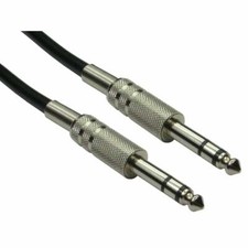 1/4 Inch 6.35mm Stereo TRS Jack to Jack Audio Cable Male to M Metal Balanced lot