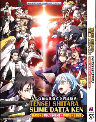 DVD TENSEI SHITARA SLIME DATTA KEN SEASON 3 VOL.1-24 END+MOVIE +3OVA English Dub