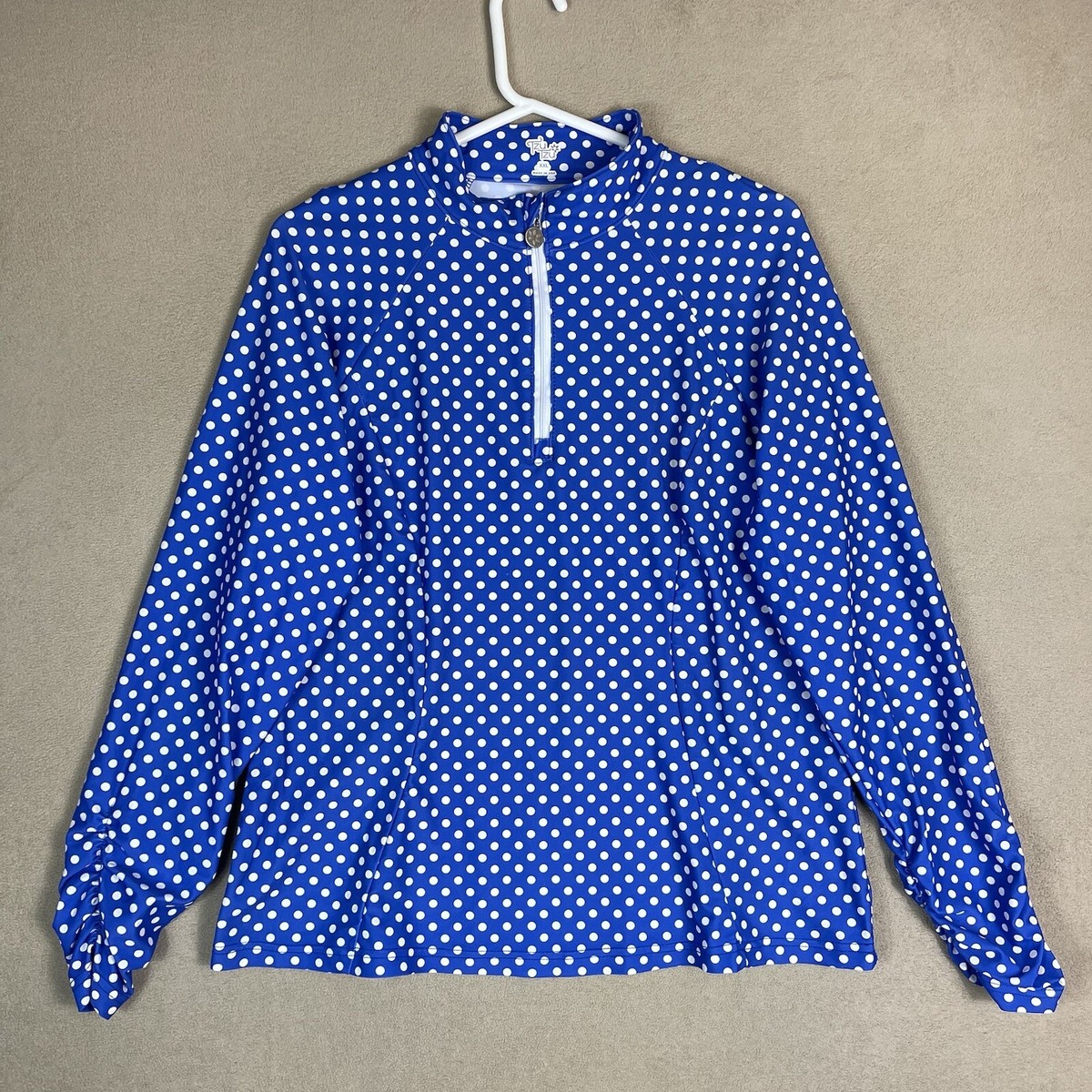 Tzu Tzu Top Womens XXL Blue 1/4 Zip Long Sleeve Lightweight