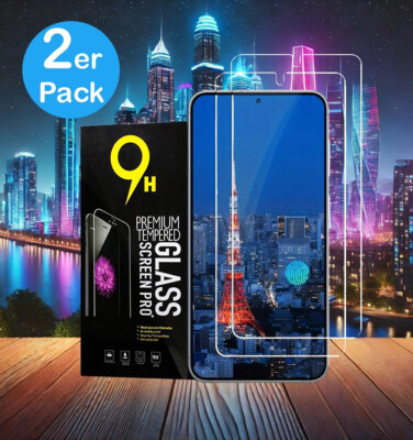 2x Schutzglas Für Samsung Galaxy Panzerfolie Handy Display Echtglas Hartglas 9H