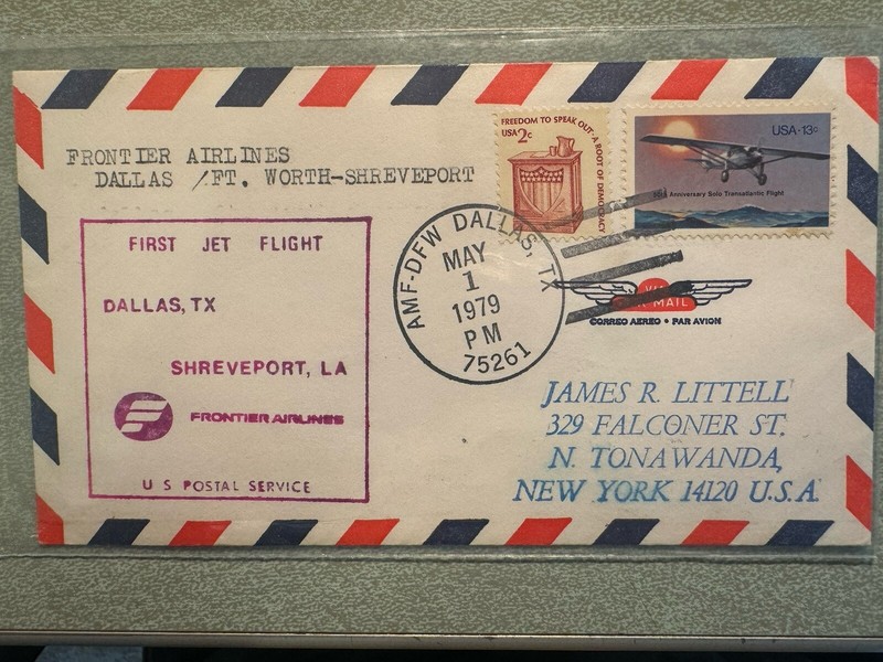 FFC May 1, 1979 - Frontier Airlines - DFW Dallas, Tx to Shreveport, LA