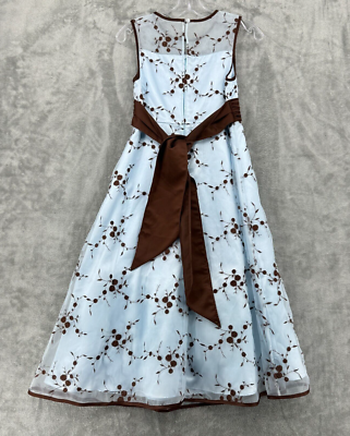 Bonnie Jean Dress Girls 14 A Line Maxi Floral Embroidered Event Wedding  Pageant | eBay