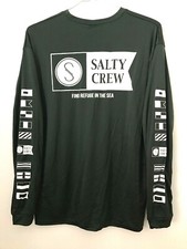 Salty Crew Rashguard Alpha L/S Tech Tee Men's Dark Green Large code 24-90 NWT