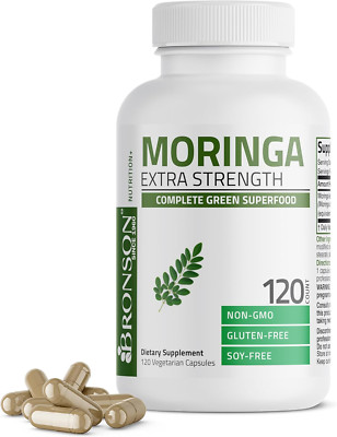 Bronson Moringa Extra Strength Capsules Moringa Oleifera Powder, Green Superfood