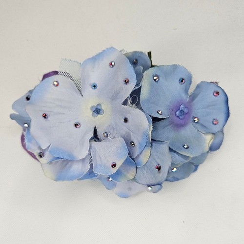 Blue Hydrangea HeadPiece, Dance, Wedding, Gemstone Accent