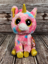TY Beanie Boos "Fantasia" Pink Multicolor Unicorn 6" Stuffed Animal Plush Toy