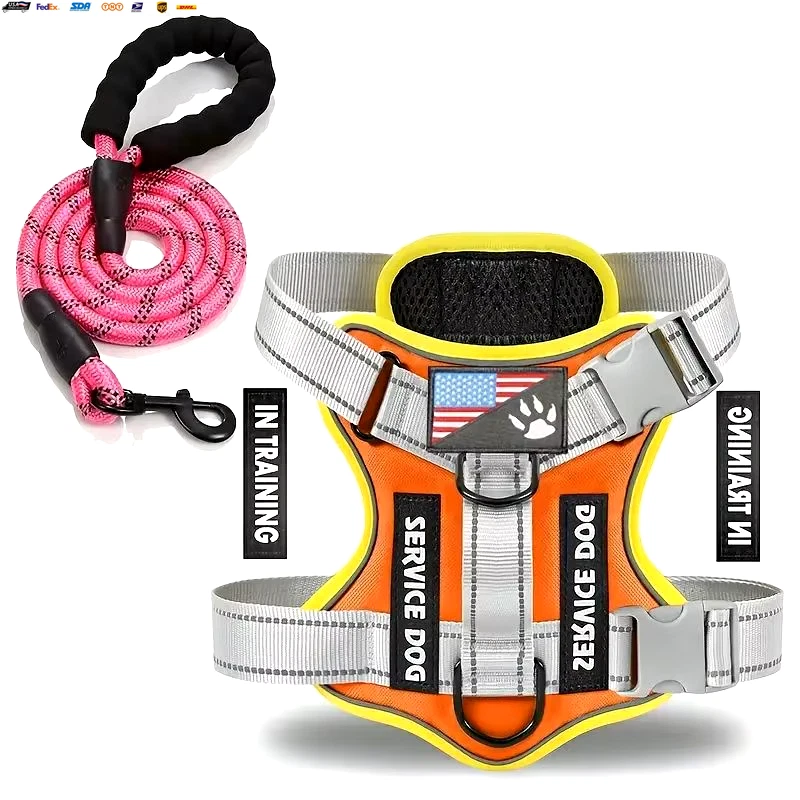 Dog Harness and Leash Set, Escape Proof No Pull Dog Vest Harness with Reflective