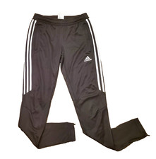 Adidas Track Pants Womens XS Black Climacool 3 Stripes Zip Pockets  Ankle Zip