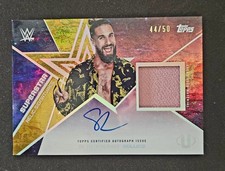 2025 TOPPS WWE UNIVERSE SETH FREAKIN ROLLINS EVENT USED RELIC AUTO GOLD #44/50