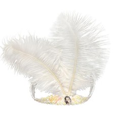 2pcs Sequins Feather Headpiece,1920s Flapper Headband,Mardi Gras Carnival