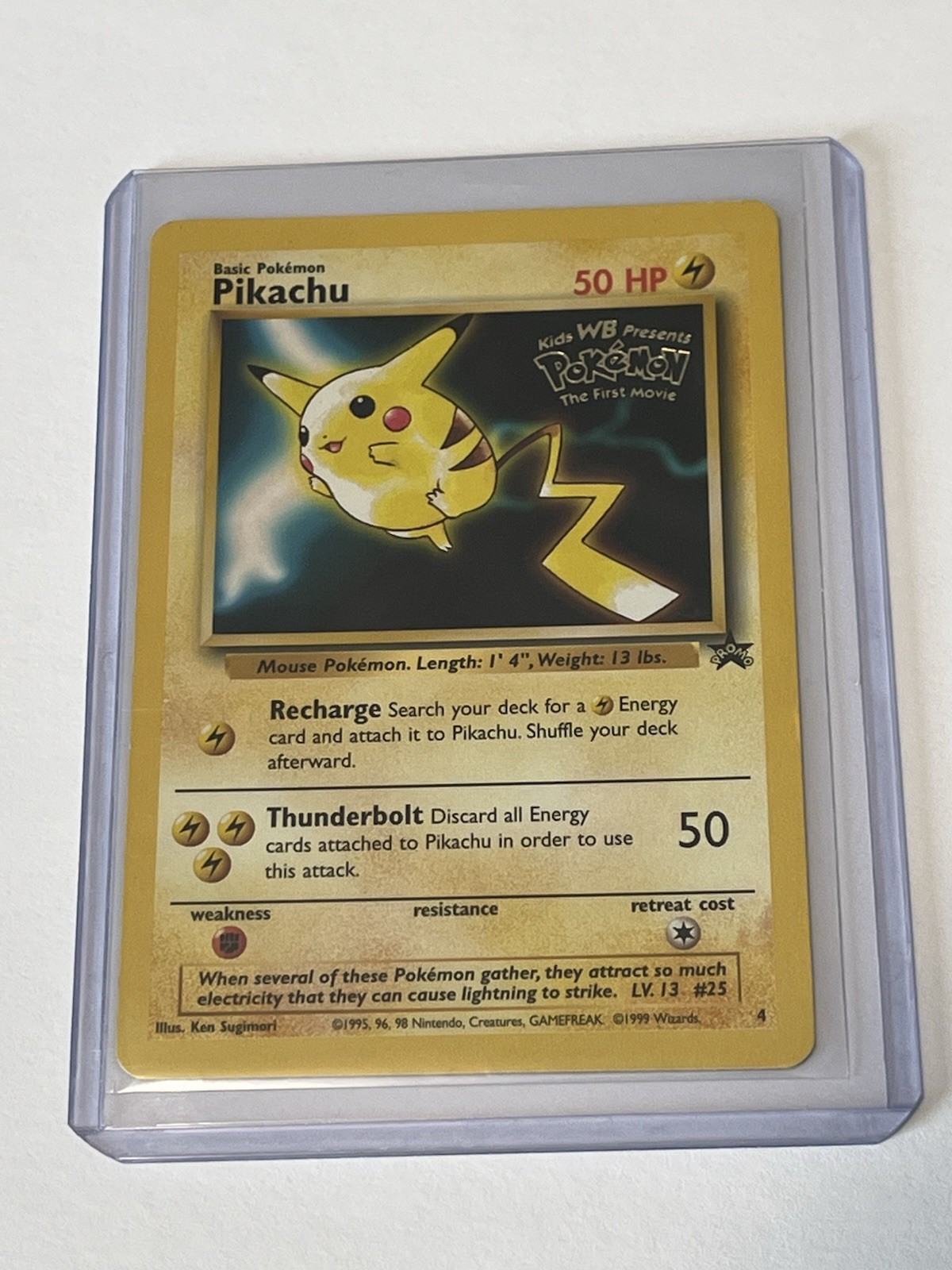 Pikachu Pokemon The First Movie Kids WB Promo Card 4 WOTC Black Star Promo NM