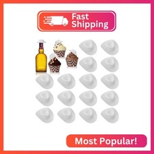 Yuronam 30 Pcs White Plastic Mini Western Cowboy Cowgirl Hats