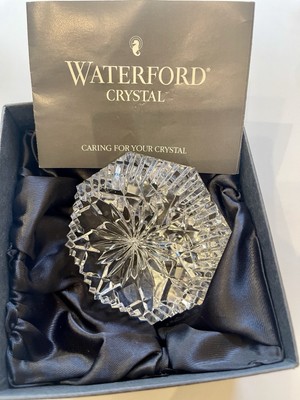 Vintage Waterford Crystal Glass Diamond Pyramid Shaped Paperweight  New Open Box