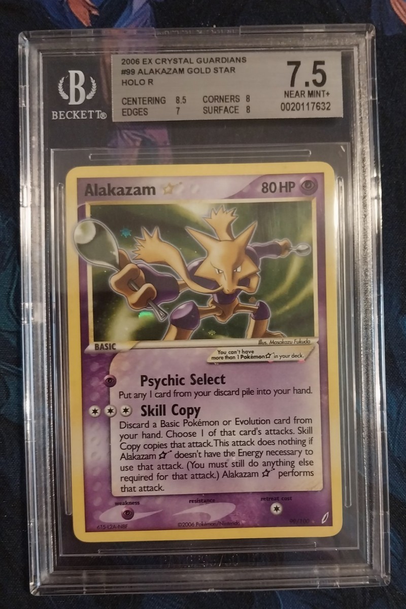 2006 Pokemon Gold Star Ex Crystal Guardians #99 Alakazam Holo BGS