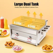 Countertop Gas Deep Fryer Propane Gas Stainless Steel Outdoor Use Round 2 Burner