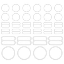 40Pcs Reusable Alloy Bra Strap Clips Bra Buckles Replacement White Color